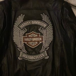 Black leather Harley Davidson jacket